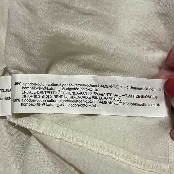 Zara Dress Womens Small Ivory Boho Crochet Halter Maxi Paisley Floral Summer NWT - Picture 13 of 16